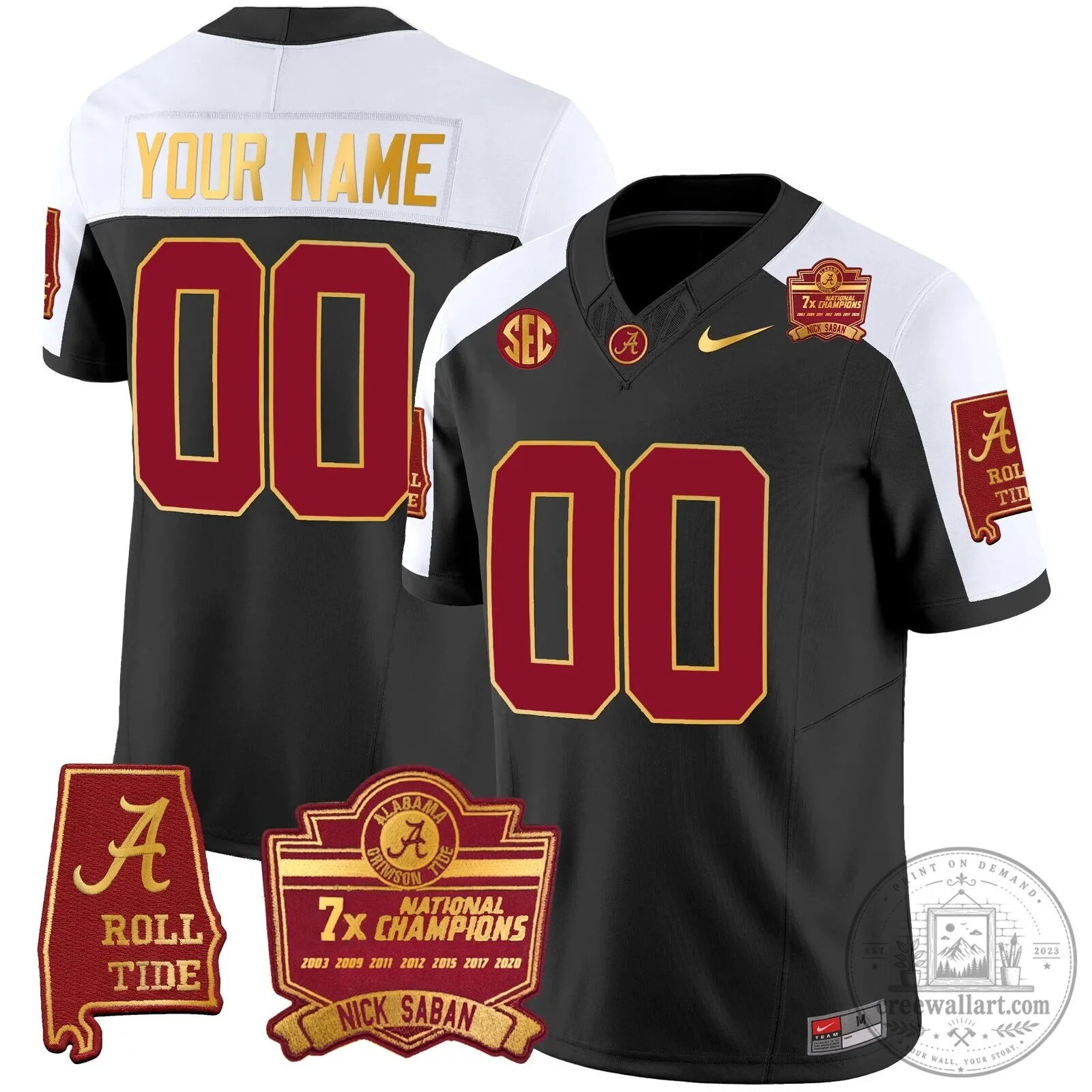 Alabama Crimson Tide National Champions Jersey Featuring Nick Saban