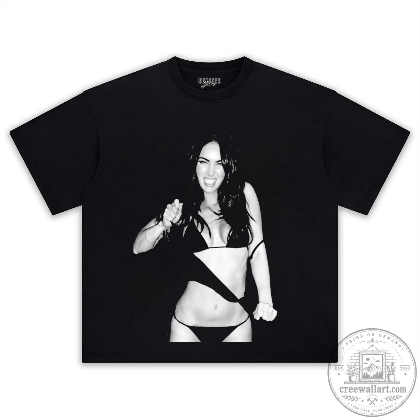 Megan Fox Bikini Photo Black and White Graphic T-Shirt