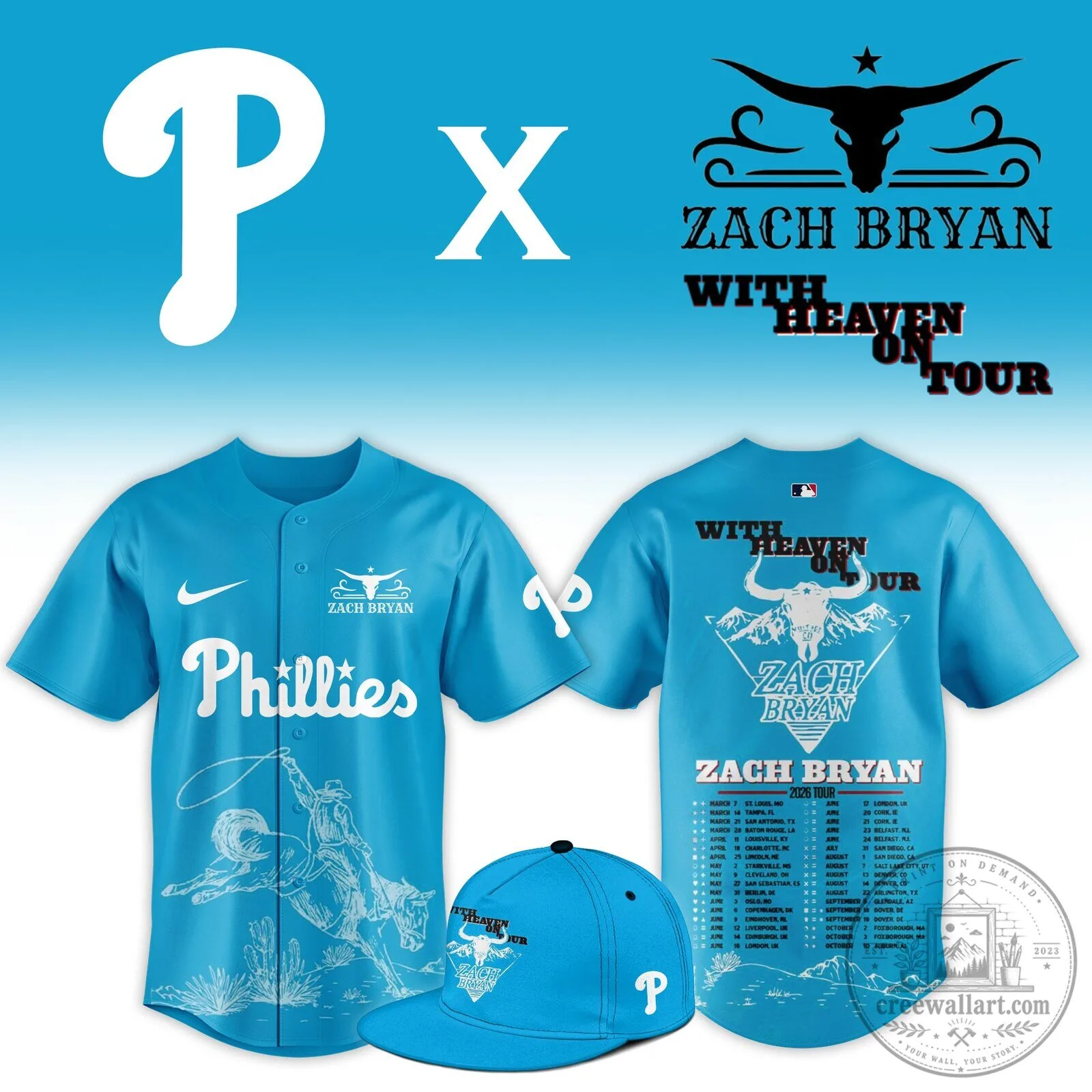 .PHI x Zach Bryan With Heaven On Tour Limited Jersey