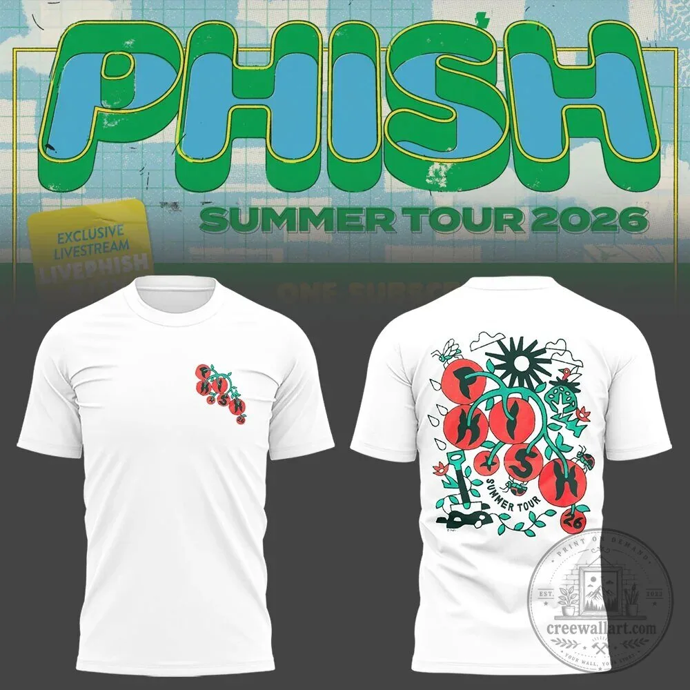 Phish Summer Tour 2026 LivePhish Concert Music Festival White T-Shirt 1 Phish Summer Tour 2026 LivePhish Concert Music Festival White T-Shirt