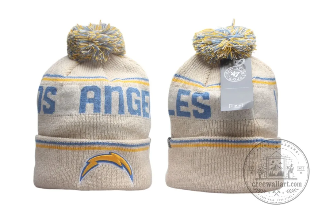 Los Angeles Chargers Football Team Pom Pom Beanie Knit Hat Los Angeles Chargers Football Team Pom Pom Beanie Knit Hat