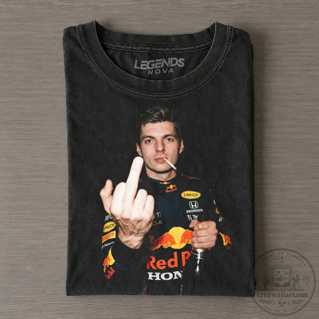 Max Verstappen Middle Finger Smoking Cigarette Formula One T-Shirt Max Verstappen Middle Finger Smoking Cigarette Formula One T-Shirt