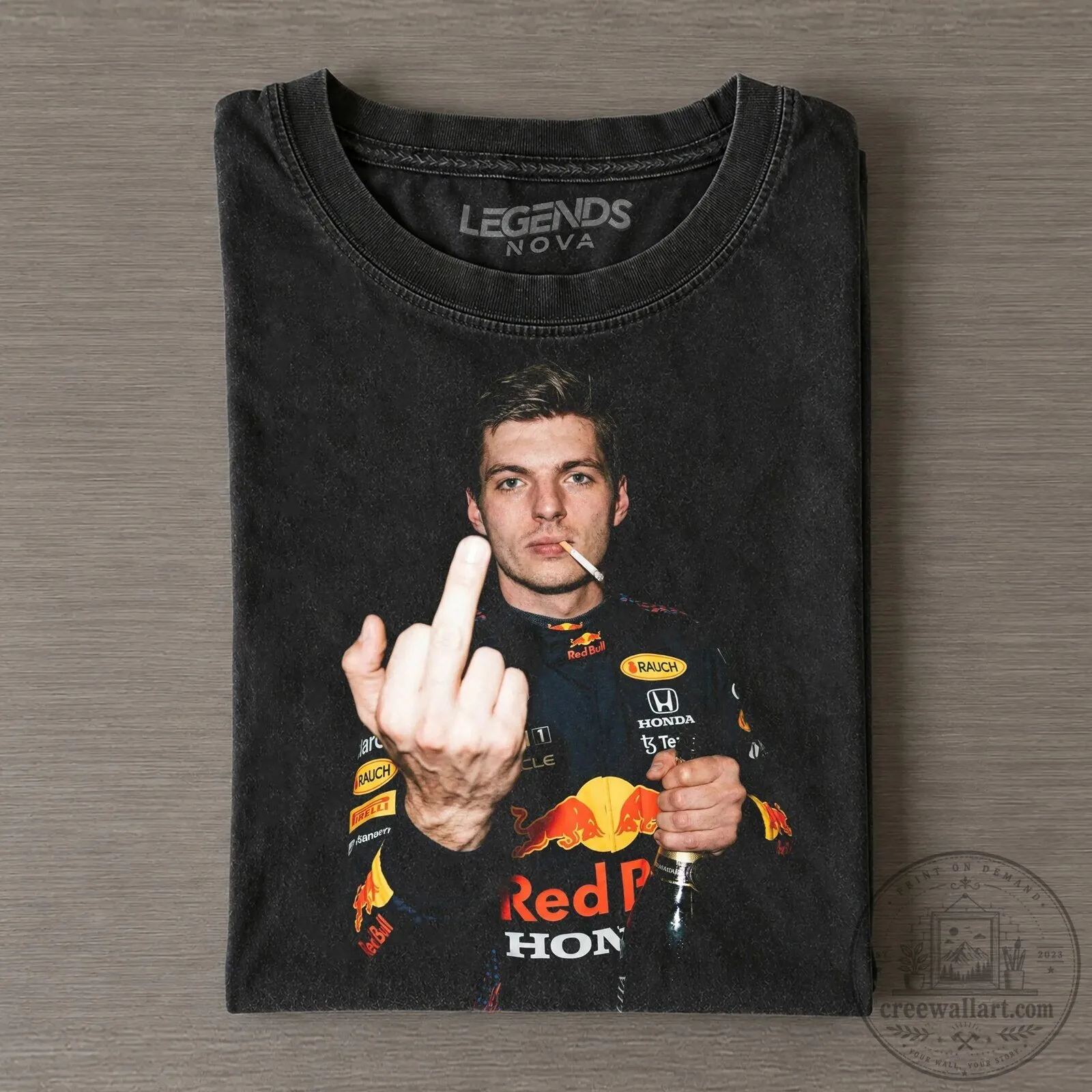Max Verstappen Middle Finger Smoking Cigarette Formula One T-Shirt