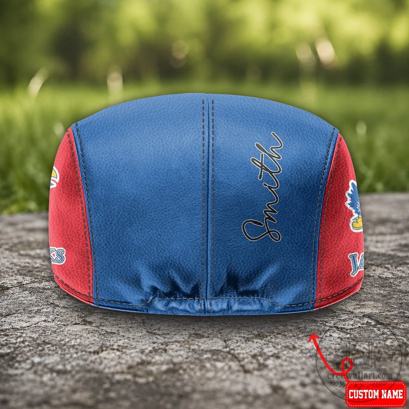 Kansas Jayhawks NCAA Team Logo Blue And Red Flat Cap Hat 7 Kansas Jayhawks NCAA Team Logo Blue And Red Flat Cap Hat