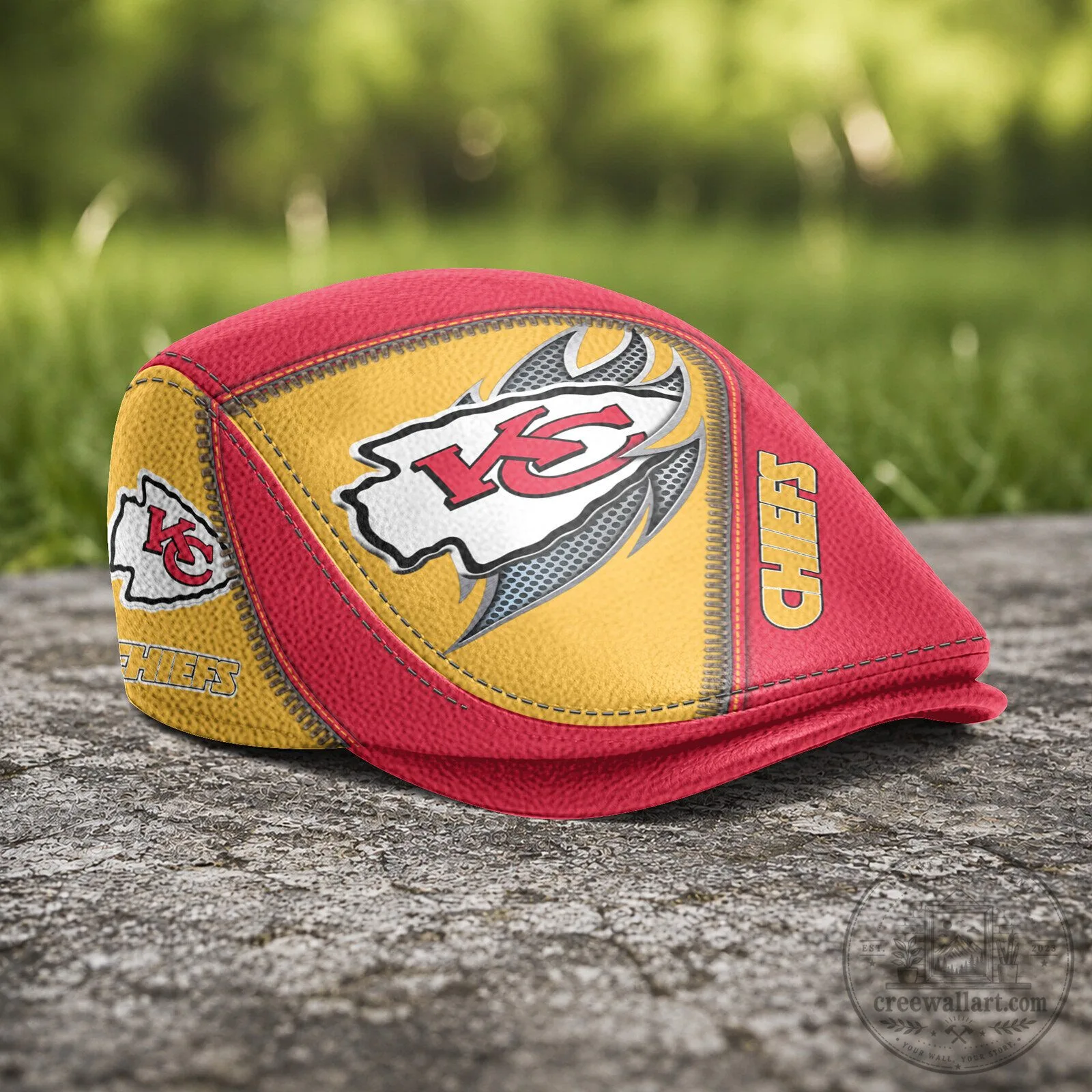 Kansas City Chiefs National Football League Red and Yellow Flat Cap Hat