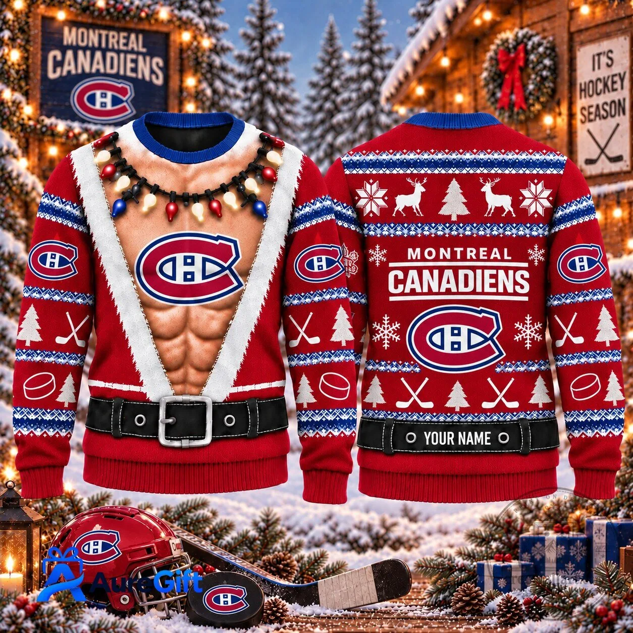 Montreal Canadiens Christmas Ugly Sweater Holiday Hockey Fan Gift 1 Montreal Canadiens Christmas Ugly Sweater Holiday Hockey Fan Gift