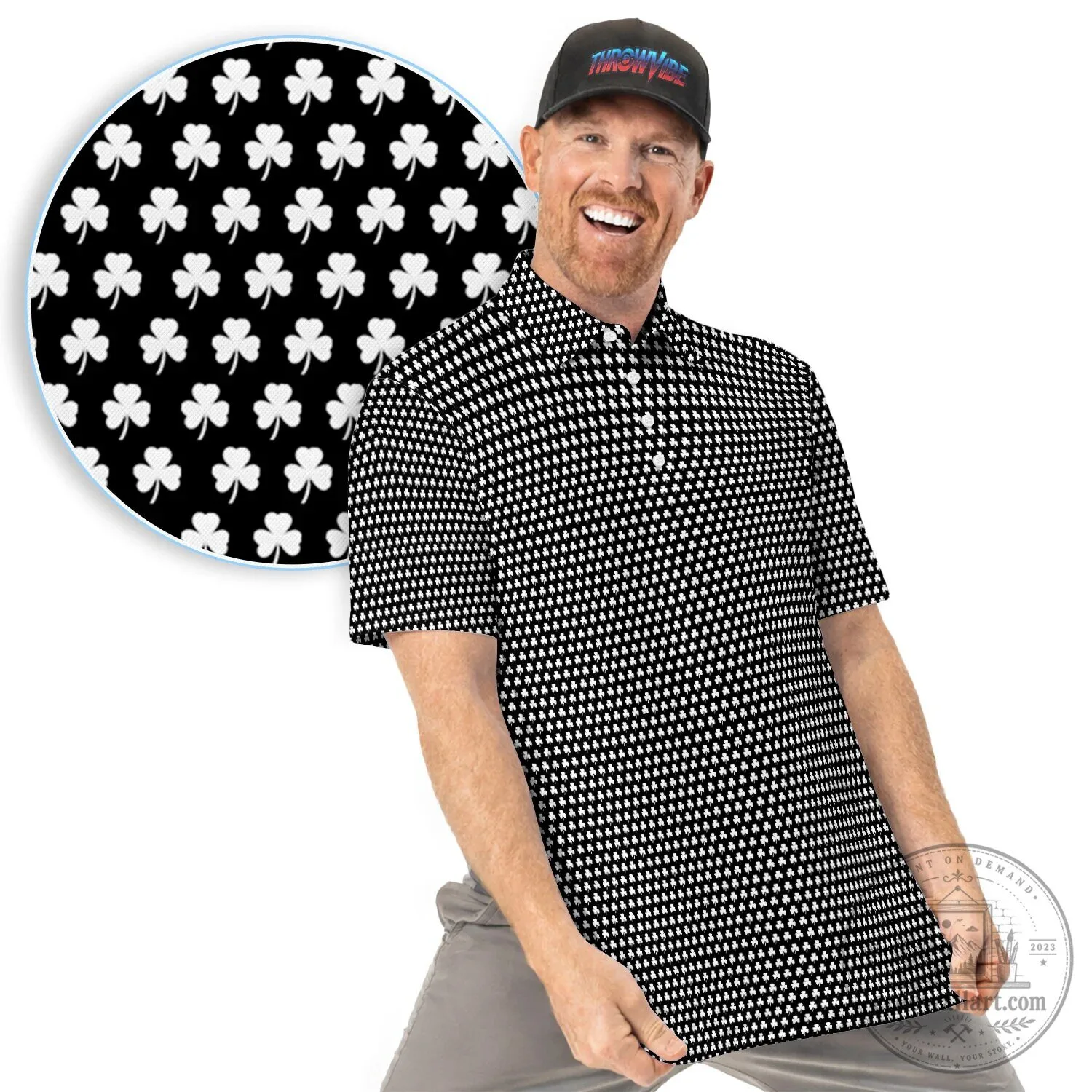 Black Clover Golf Polo Shirt for Men St Patricks Day 26 Black Clover Golf Polo Shirt for Men St Patricks Day