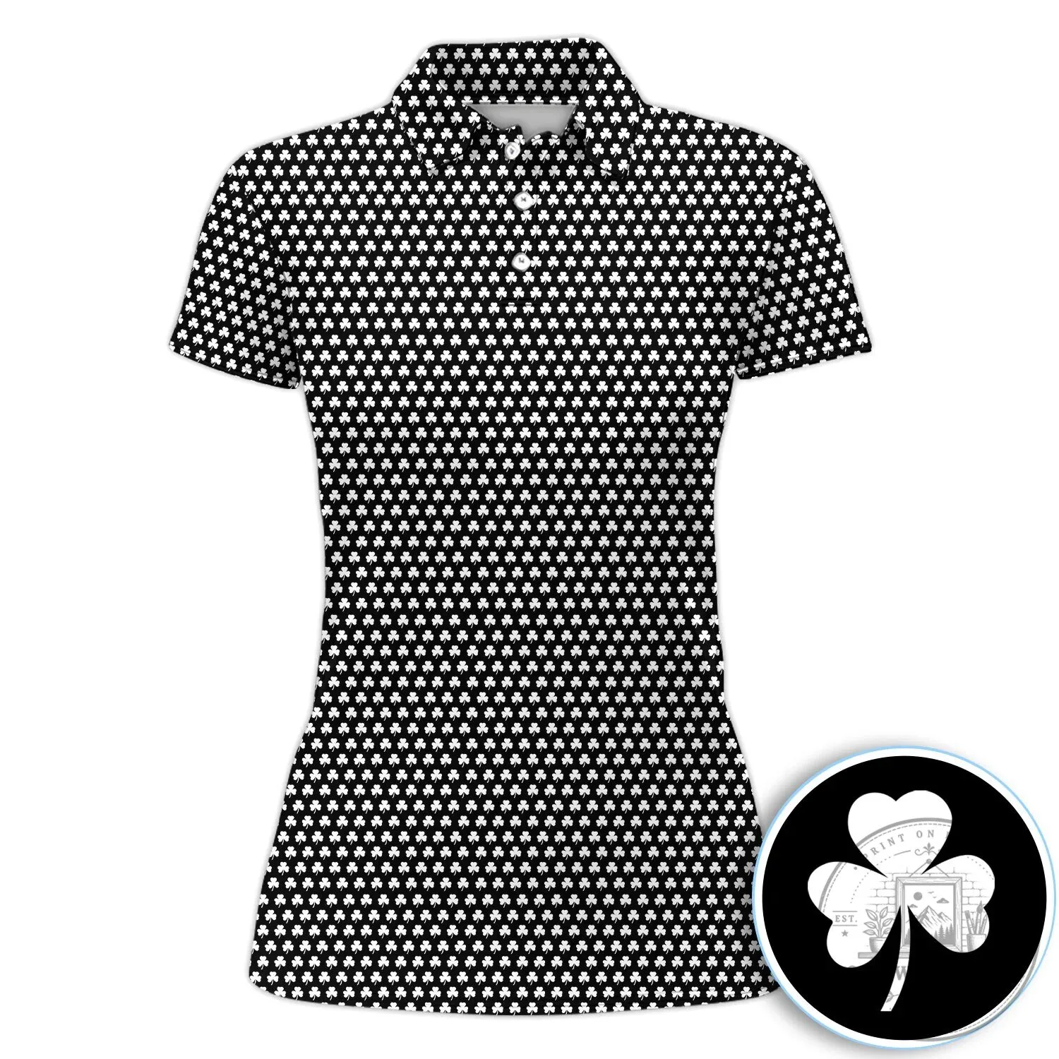 Black Clover Golf Polo Shirt for Men St Patricks Day 32 Black Clover Golf Polo Shirt for Men St Patricks Day
