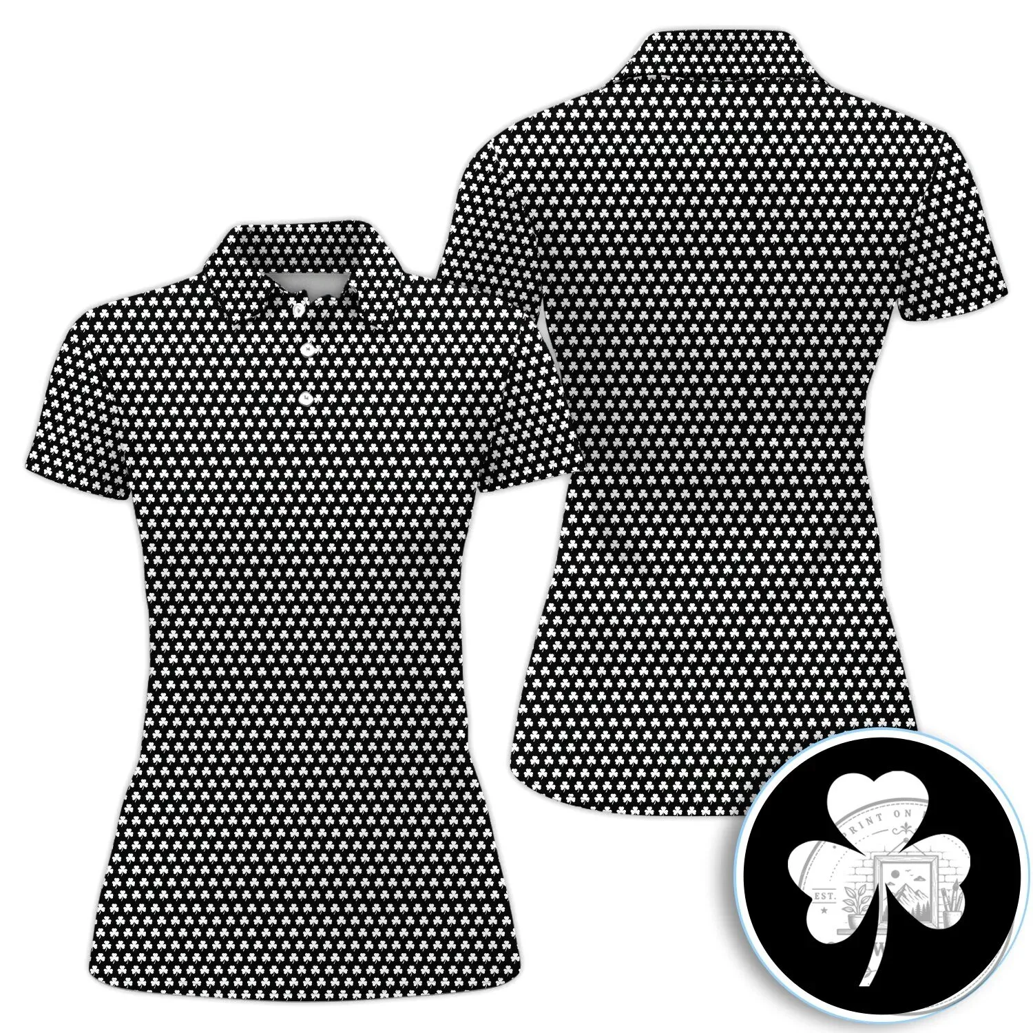Black Clover Golf Polo Shirt for Men St Patricks Day 33 Black Clover Golf Polo Shirt for Men St Patricks Day