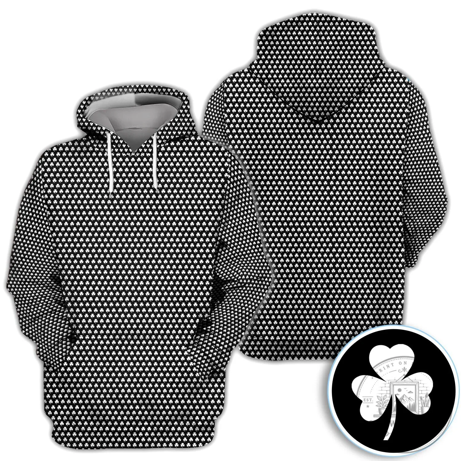 Black Clover Golf Polo Shirt for Men St Patricks Day 35 Black Clover Golf Polo Shirt for Men St Patricks Day