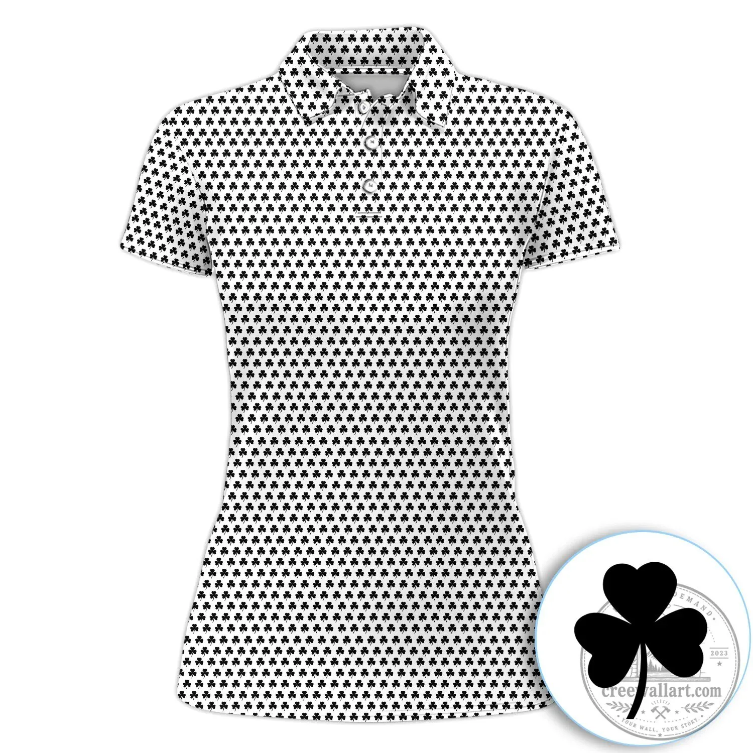 Black Clover Golf Polo Shirt for Men St Patricks Day 40 Black Clover Golf Polo Shirt for Men St Patricks Day
