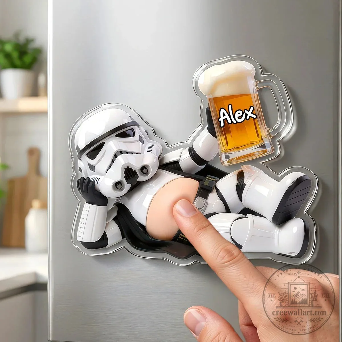 Funny Drunk Stormtrooper Personalized Beer Mug Acrylic Fridge Magnet