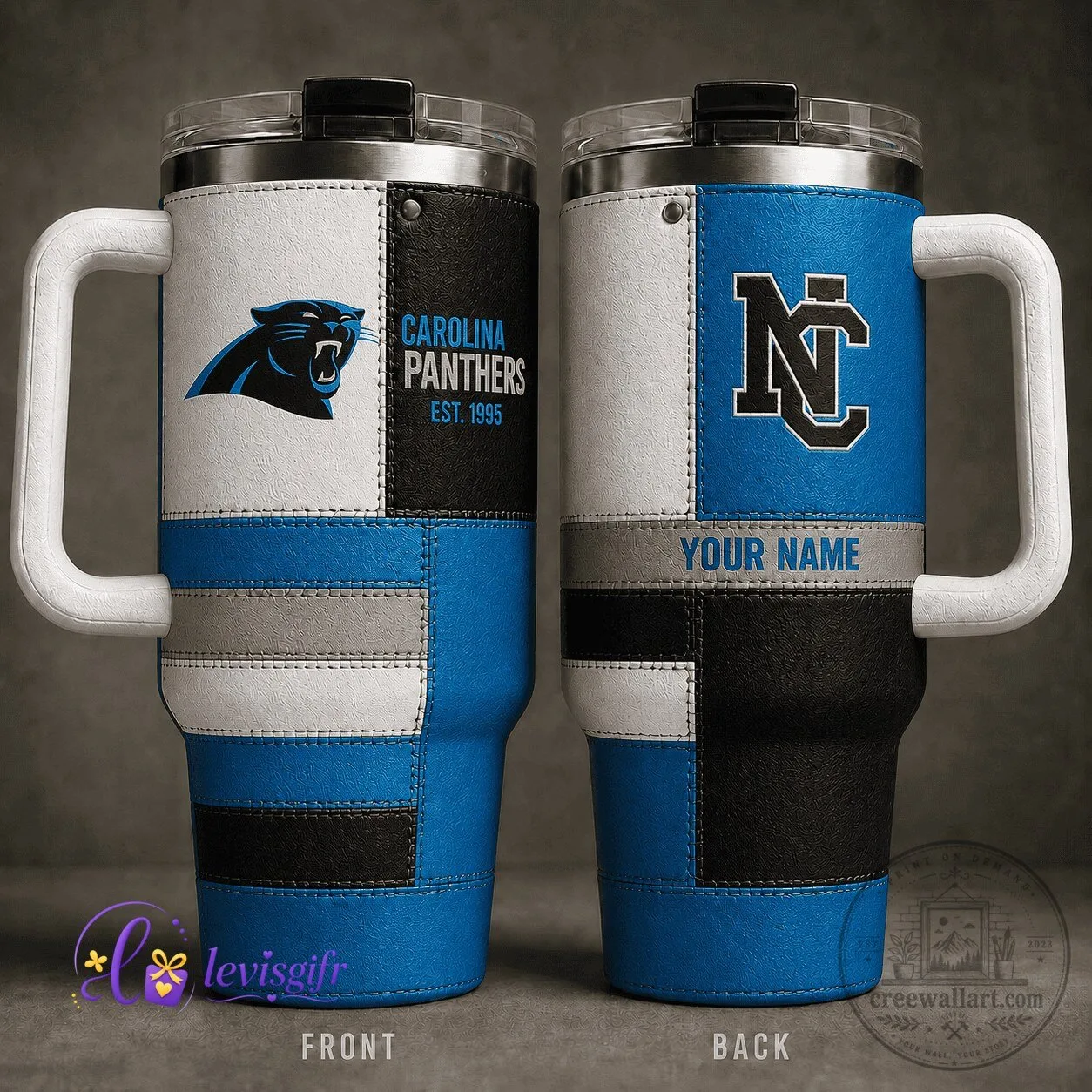 Carolina Panthers National Football League Vintage Retro 40oz Tumbler with Handle