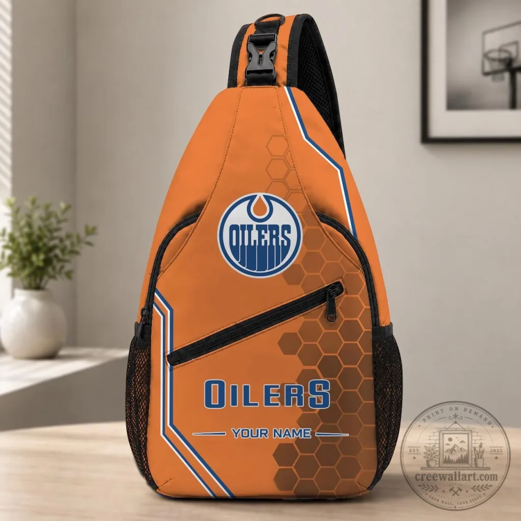 Edmonton Oilers Personalized Crossbody Sling Bag for Sports Fans Edmonton Oilers Personalized Crossbody Sling Bag for Sports Fans