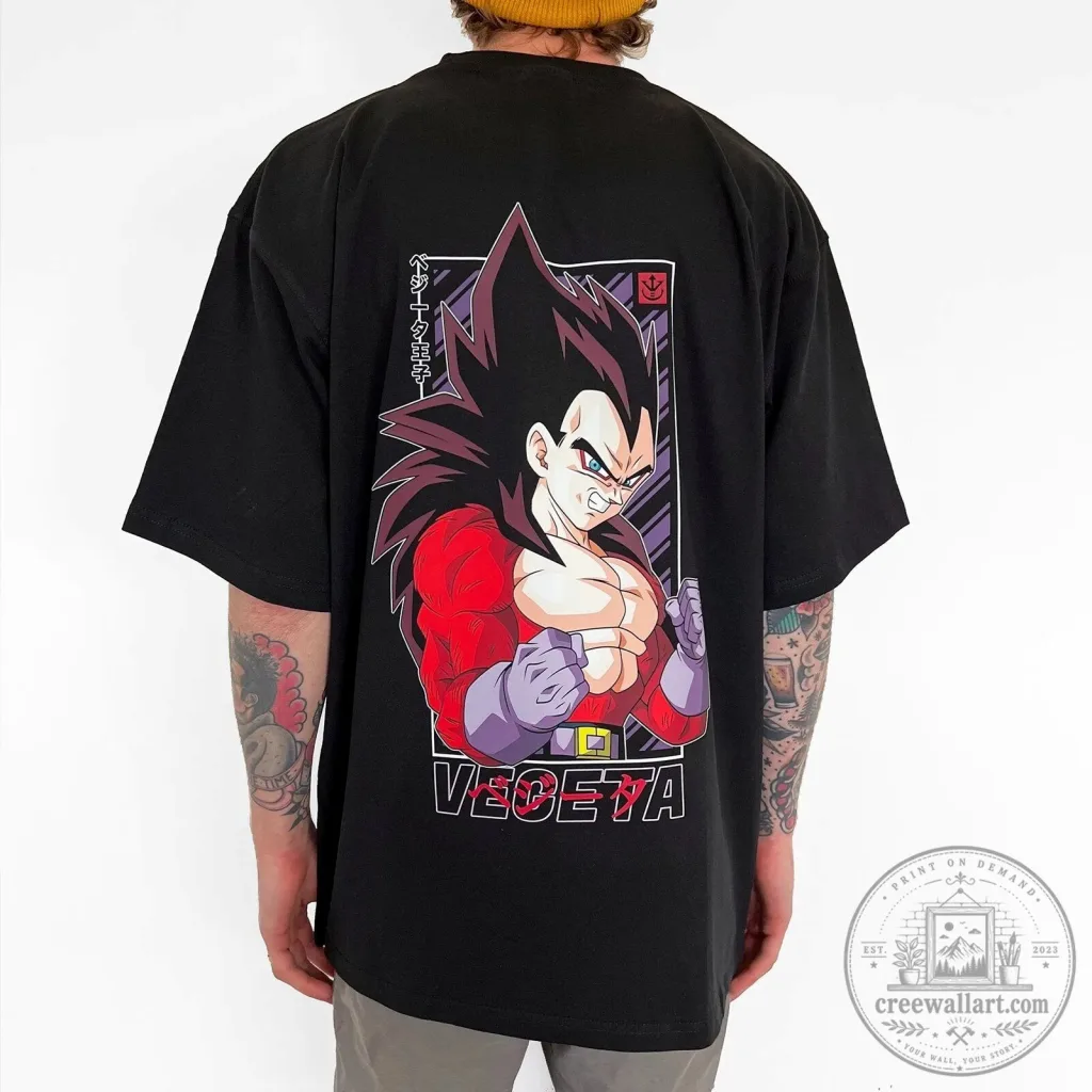 Dragon Ball Z Super Saiyan 4 Vegeta Anime Graphic Black T-Shirt Dragon Ball Z Super Saiyan 4 Vegeta Anime Graphic Black T-Shirt
