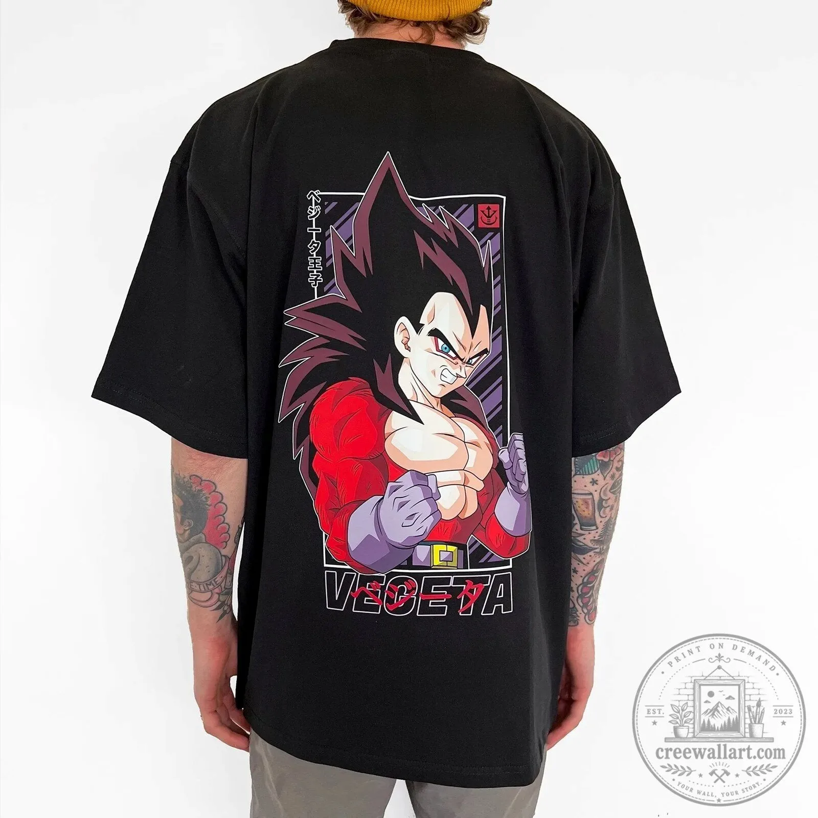 Dragon Ball Z Super Saiyan 4 Vegeta Anime Graphic Black T-Shirt
