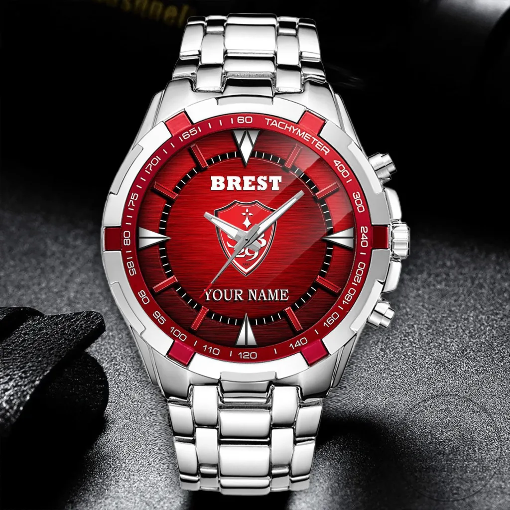 Stade Brestois 29 Personalized Red Stainless Steel Watch Stade Brestois 29 Personalized Red Stainless Steel Watch