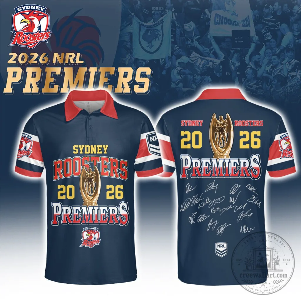 2026 NRL Premiers Commemorative Polo Shirt - Sydney Roosters 2026 NRL Premiers Commemorative Polo Shirt - Sydney Roosters