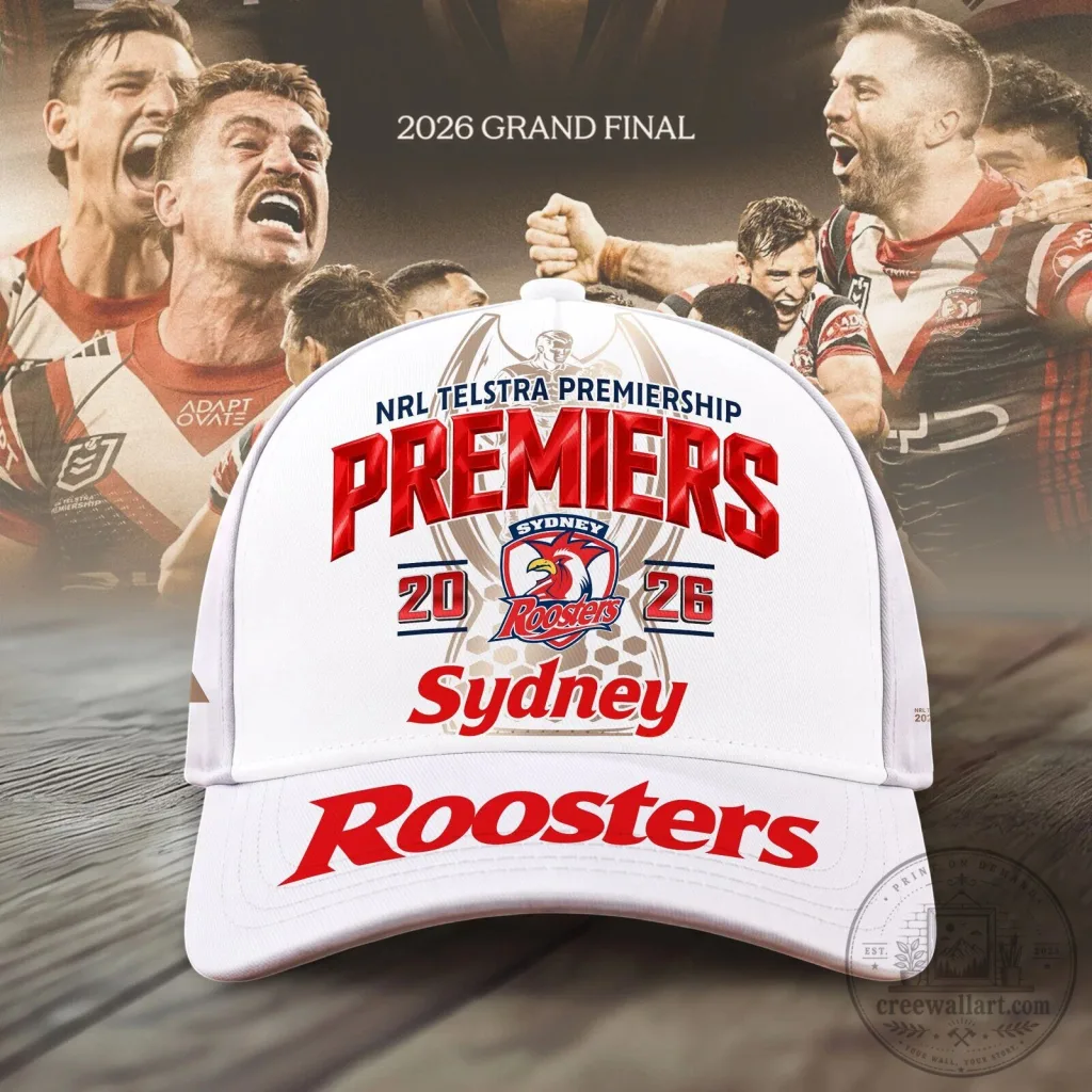Sydney Roosters 2026 National Rugby League Premiers White Cap Hat Sydney Roosters 2026 National Rugby League Premiers White Cap Hat