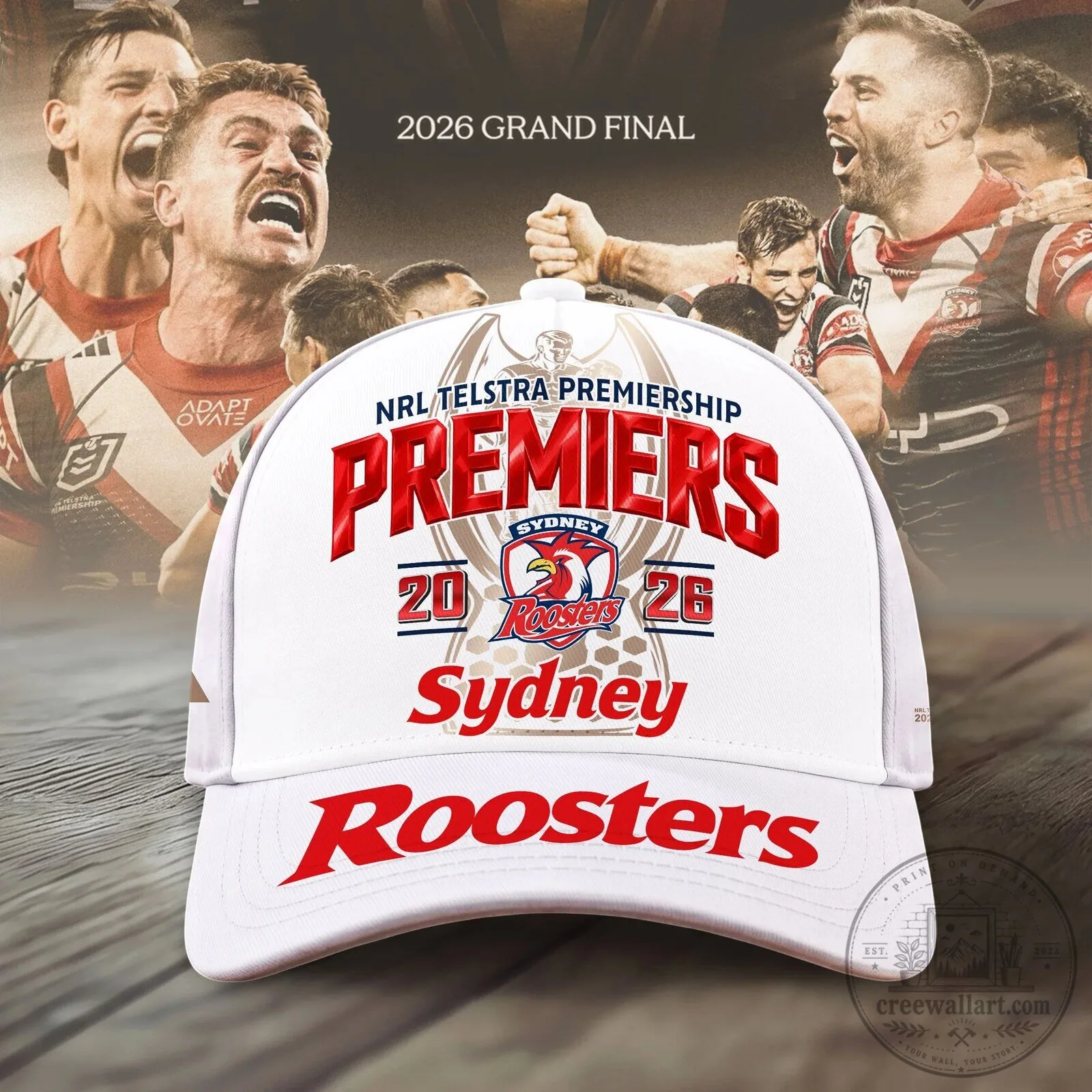 Sydney Roosters 2026 National Rugby League Premiers White Cap Hat