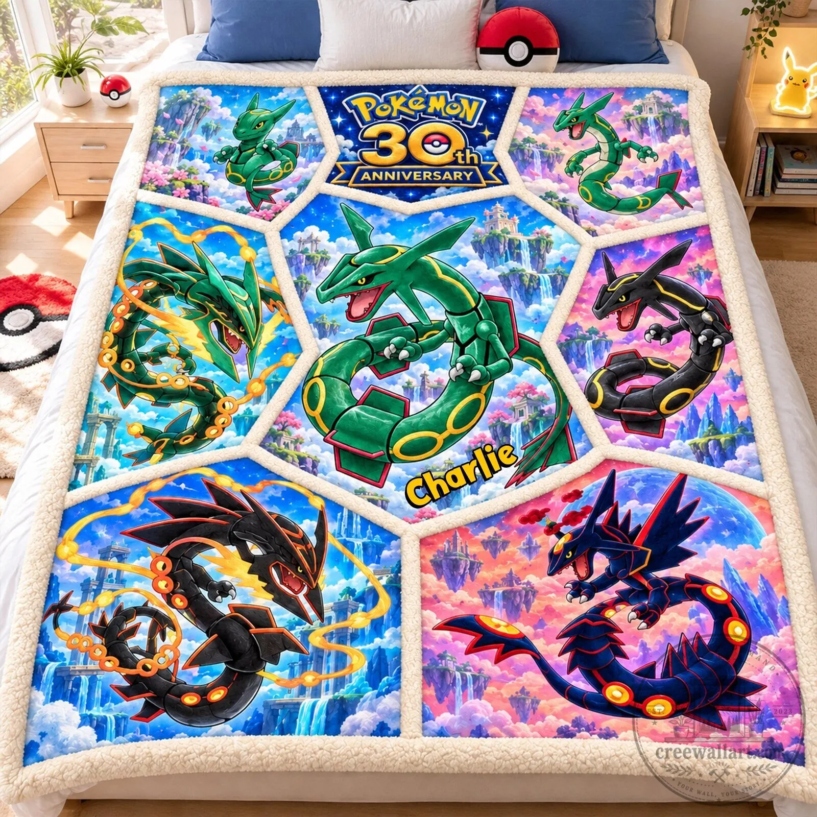 Pokemon 30th Anniversary Eevee Evolution Sherpa Fleece Blanket 6 Pokemon 30th Anniversary Eevee Evolution Sherpa Fleece Blanket