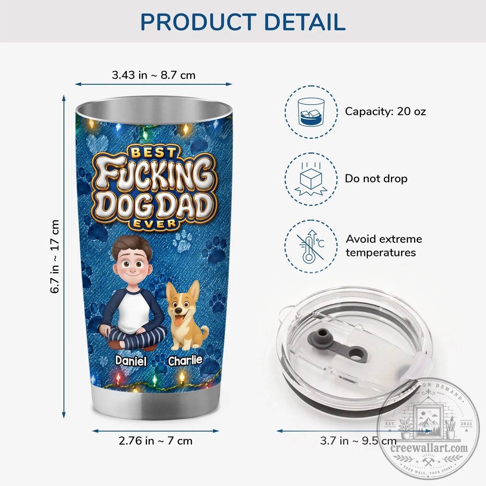 Best Fucking Dog Dad Ever Personalized Tumbler with Custom Pet and Owner 5 Best Fucking Dog Dad Ever Personalized Tumbler with Custom Pet and Owner