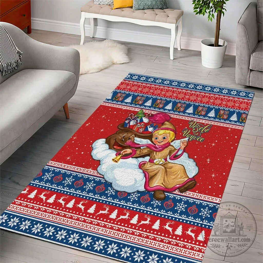 Czech Republic Christmas Jezisek Vesele Vanoce Holiday Area Rug 6 Czech Republic Christmas Jezisek Vesele Vanoce Holiday Area Rug