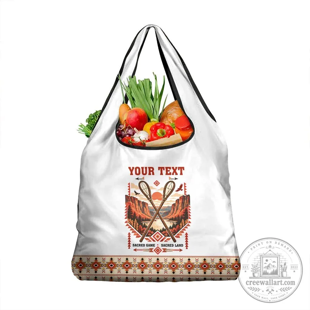 Personalized Chahta Yakni Stickball Heritage Native American Tribal Art Grocery Bag