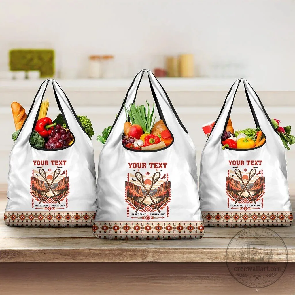 Personalized Chahta Yakni Stickball Heritage Native American Tribal Art Grocery Bag 8 Personalized Chahta Yakni Stickball Heritage Native American Tribal Art Grocery Bag