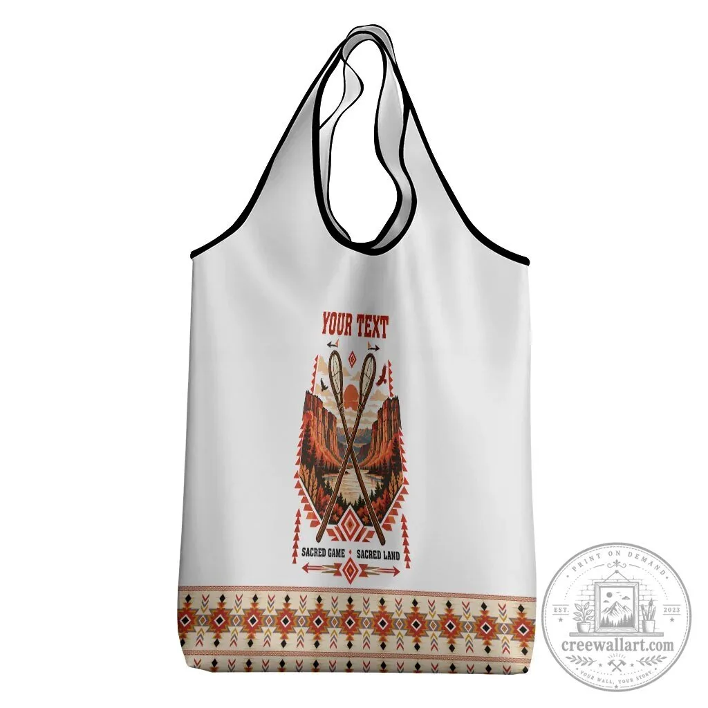 Personalized Chahta Yakni Stickball Heritage Native American Tribal Art Grocery Bag 9 Personalized Chahta Yakni Stickball Heritage Native American Tribal Art Grocery Bag