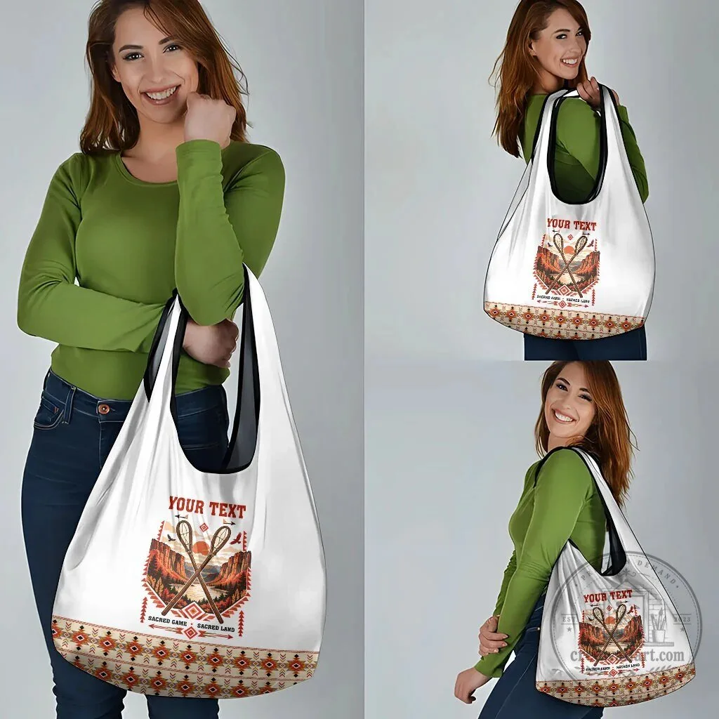 Personalized Chahta Yakni Stickball Heritage Native American Tribal Art Grocery Bag 13 Personalized Chahta Yakni Stickball Heritage Native American Tribal Art Grocery Bag