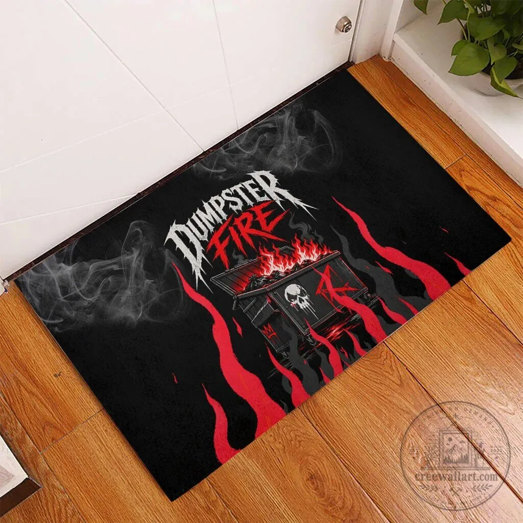 Dumpster Fire Everything Is Fine Heavy Metal Skull Sarcastic Art Doormat 6 Dumpster Fire Everything Is Fine Heavy Metal Skull Sarcastic Art Doormat