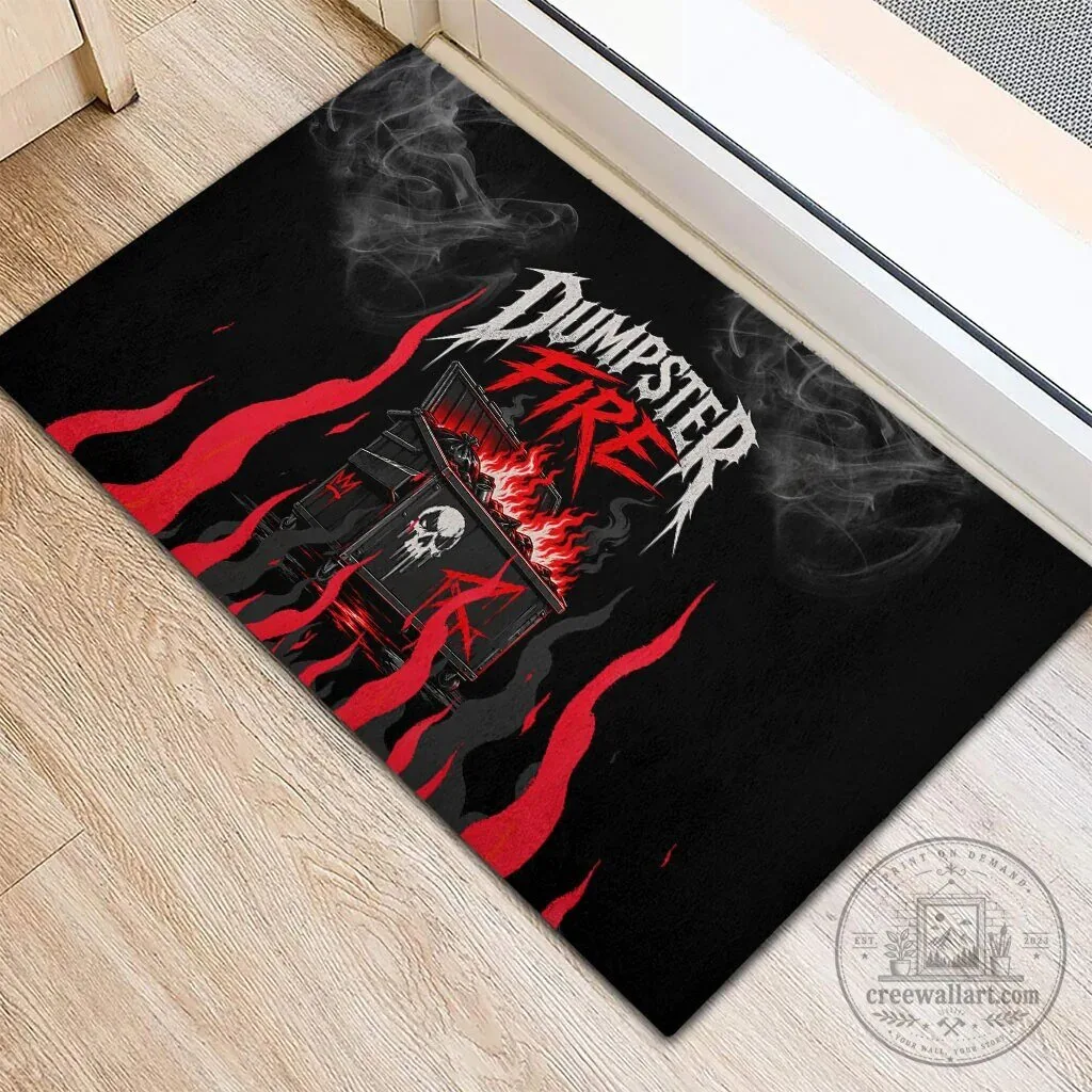 Dumpster Fire Everything Is Fine Heavy Metal Skull Sarcastic Art Doormat 7 Dumpster Fire Everything Is Fine Heavy Metal Skull Sarcastic Art Doormat