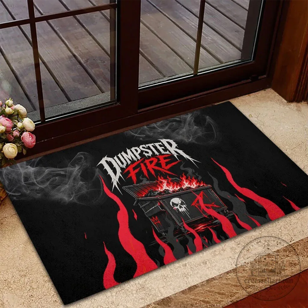 Dumpster Fire Everything Is Fine Heavy Metal Skull Sarcastic Art Doormat 8 Dumpster Fire Everything Is Fine Heavy Metal Skull Sarcastic Art Doormat