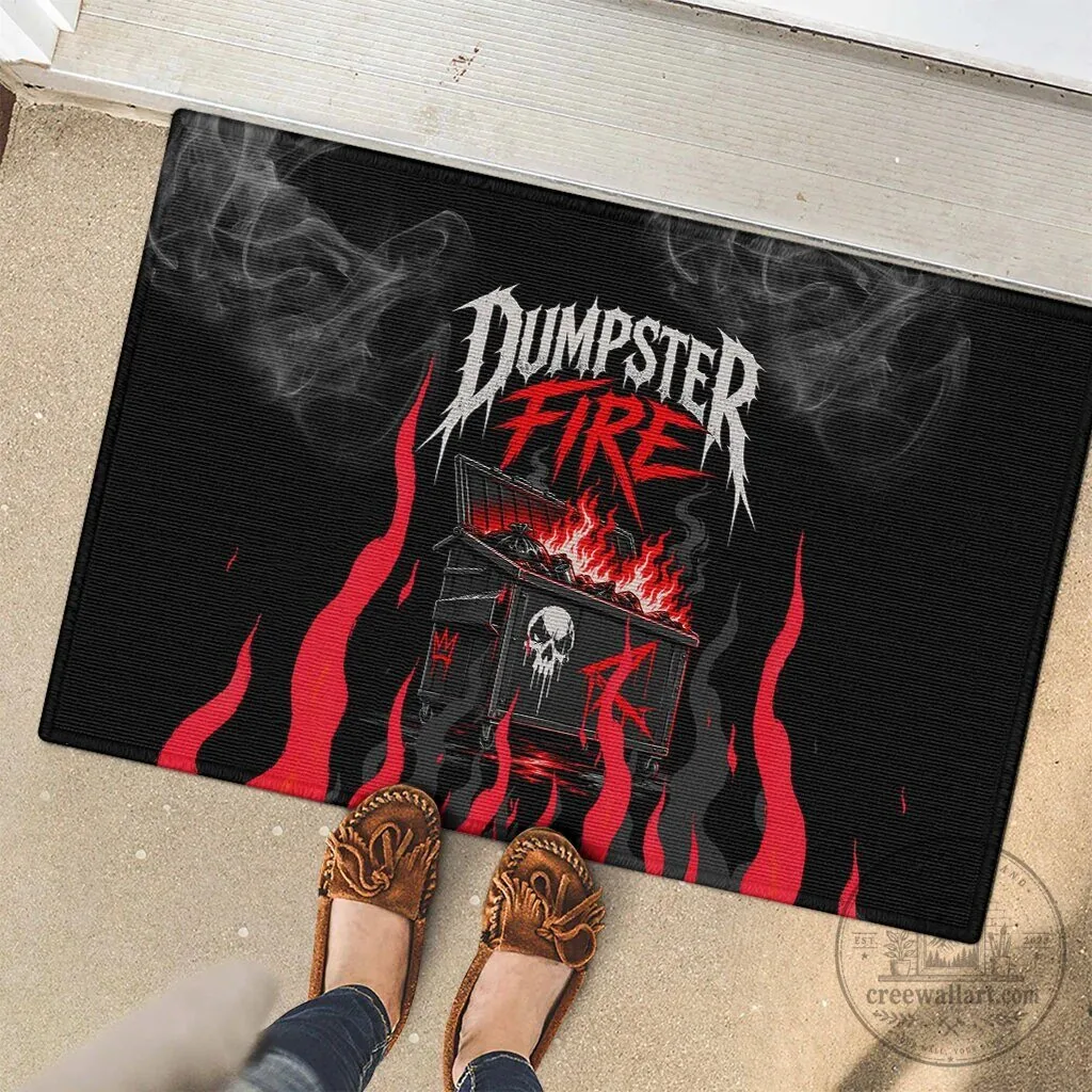 Dumpster Fire Everything Is Fine Heavy Metal Skull Sarcastic Art Doormat 9 Dumpster Fire Everything Is Fine Heavy Metal Skull Sarcastic Art Doormat