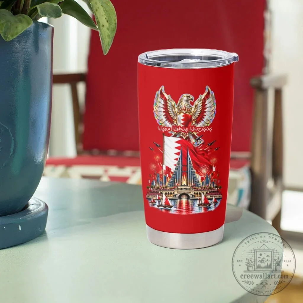 Bahrain National Day 1971 Cultural Emblem Flag Horse Knight Tumbler 9 Bahrain National Day 1971 Cultural Emblem Flag Horse Knight Tumbler