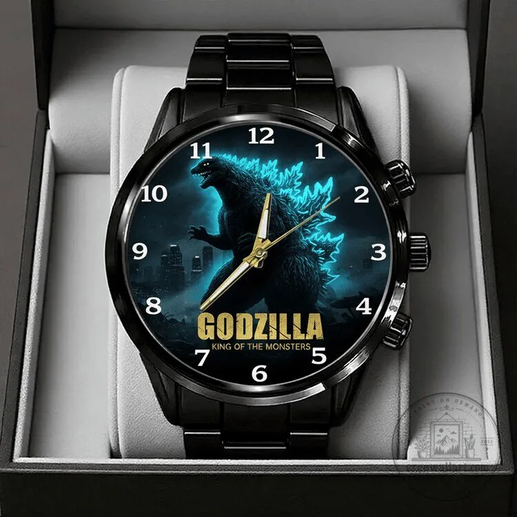 Godzilla King of the Monsters Black Stainless Steel Wrist Watch