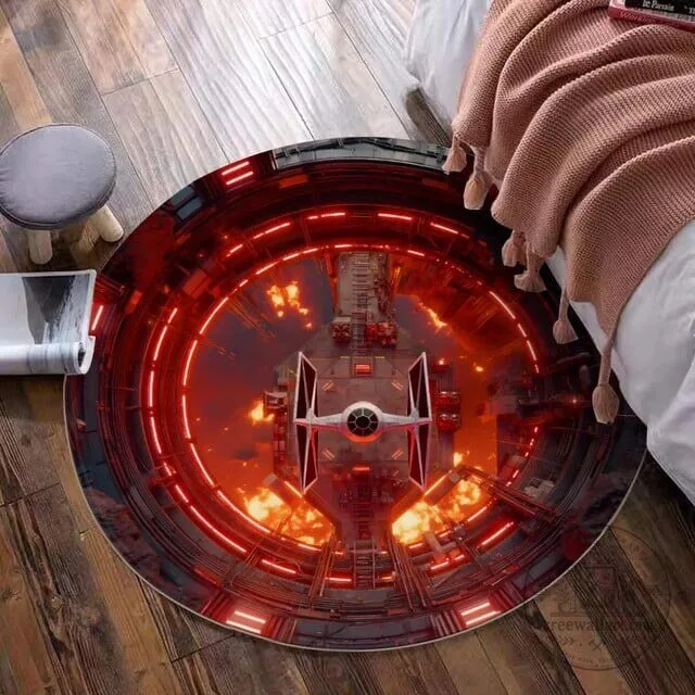 Star Wars Mustafar Imperial Base TIE Fighter Round Area Rug 7 Star Wars Mustafar Imperial Base TIE Fighter Round Area Rug