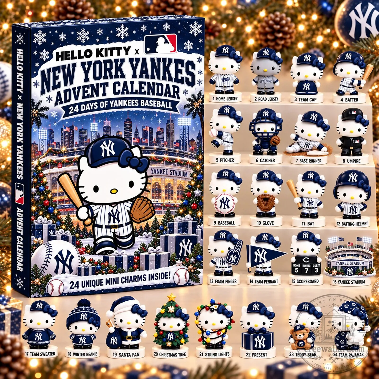 Hello Kitty New York Yankees Baseball Christmas Holiday Advent Calendar