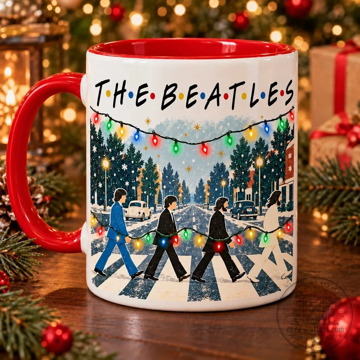 The Beatles Abbey Road Christmas Holiday Coffee Mug