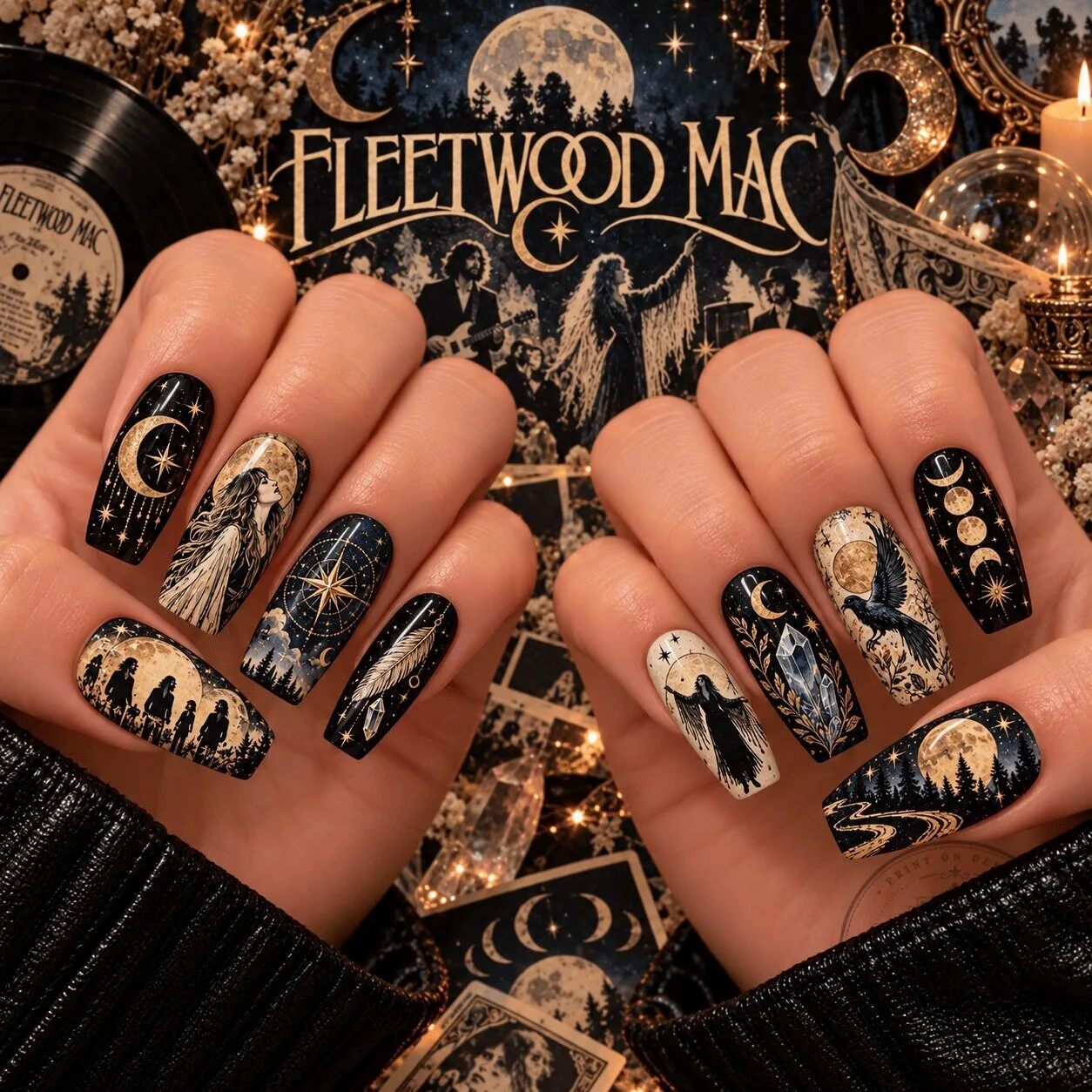 Fleetwood Mac Moonlight Mystic Celestial Press-On Nails Set