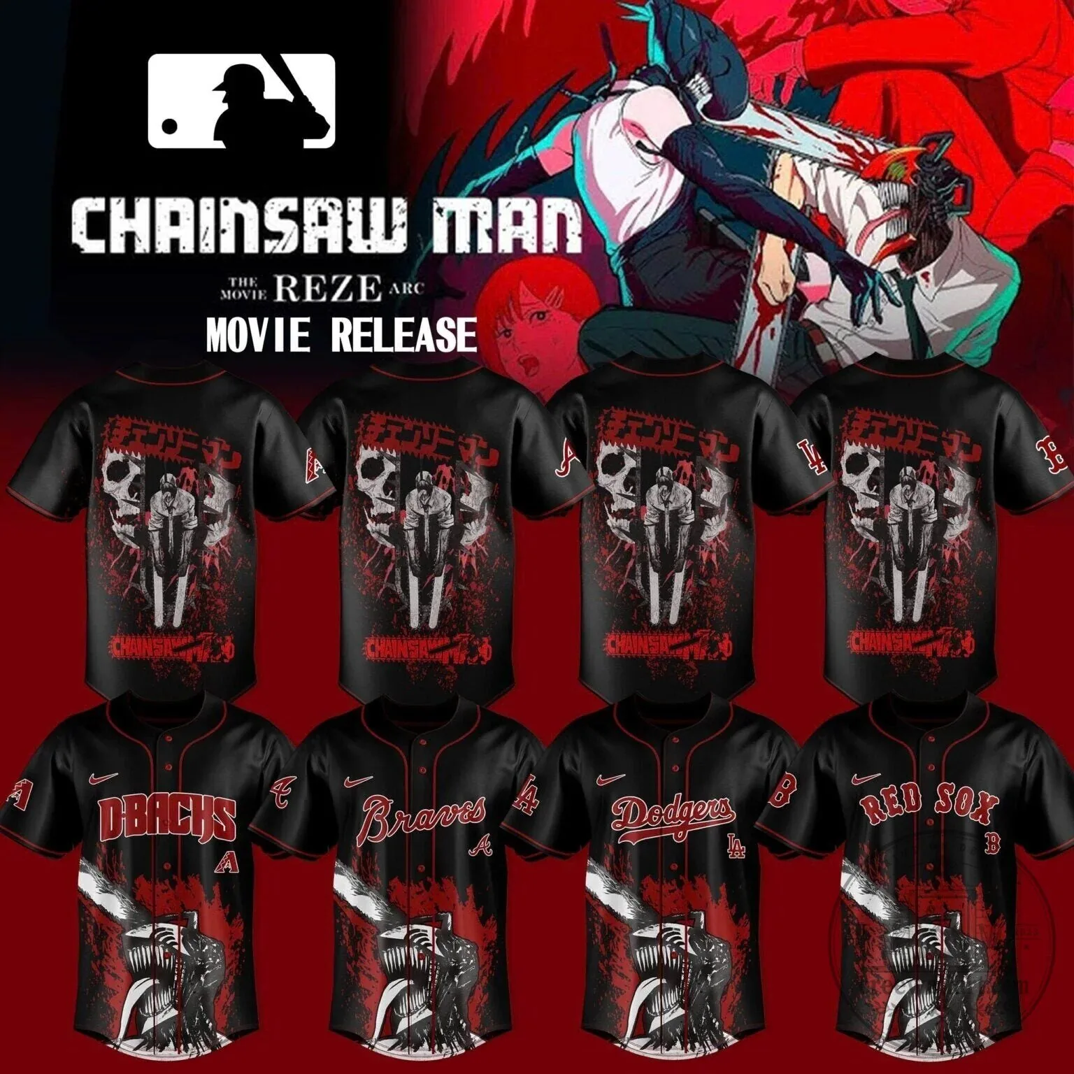 Baseball Jersey for the Release of Chainsaw Man Reze Arc Movie